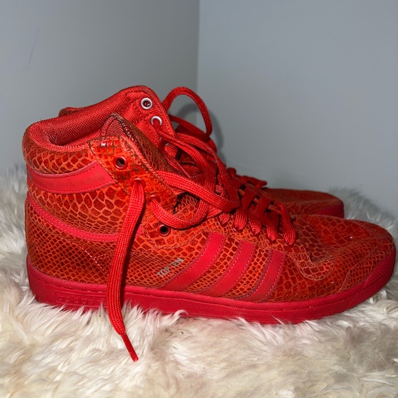 adidas Other - Men’s Adidas Top Ten Hi Red Snakeskin ART S85681 Sneakers Size 11.5 high EUC
